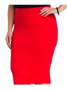 Torrid Size 6 Bright Red Midi Pencil Skirt